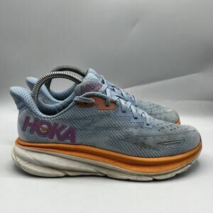 Hoka One One Clifton 9 Women Size 7.5 Blue Running Shoes Sneakers B1127896 ABIW